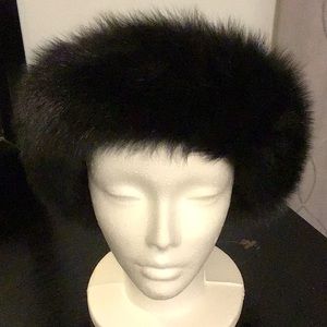 Black Fox Fur Head Band